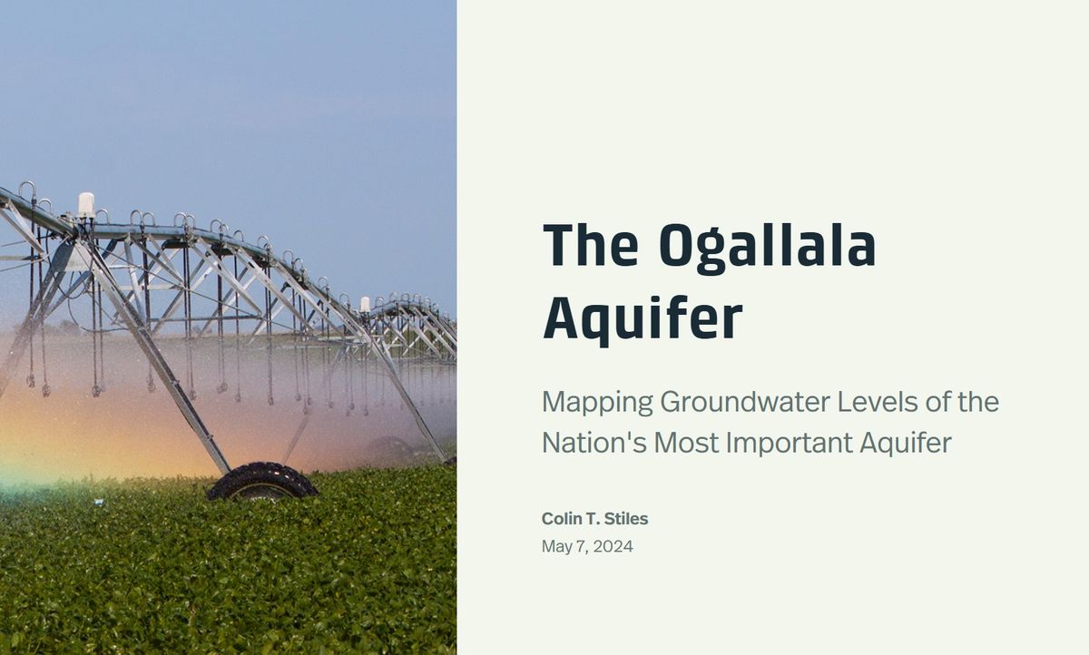 Ogallala Aquifer groundwater levels map from the StoryMap